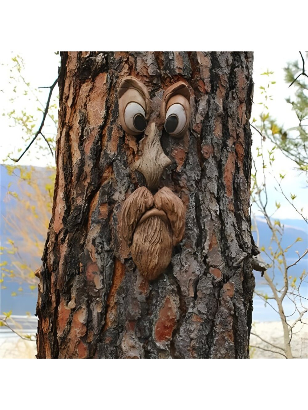 ree Face Outdoor Statues Old Man Tree Hugger Bark Ghost Face Decoration